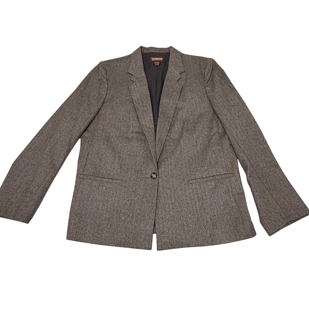 Vintage Worthington Grey Herringbone Wool Blazer Japan Made Dark Academia 14